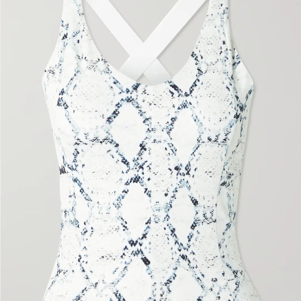 White and Black Snakeskin Print Tank Top